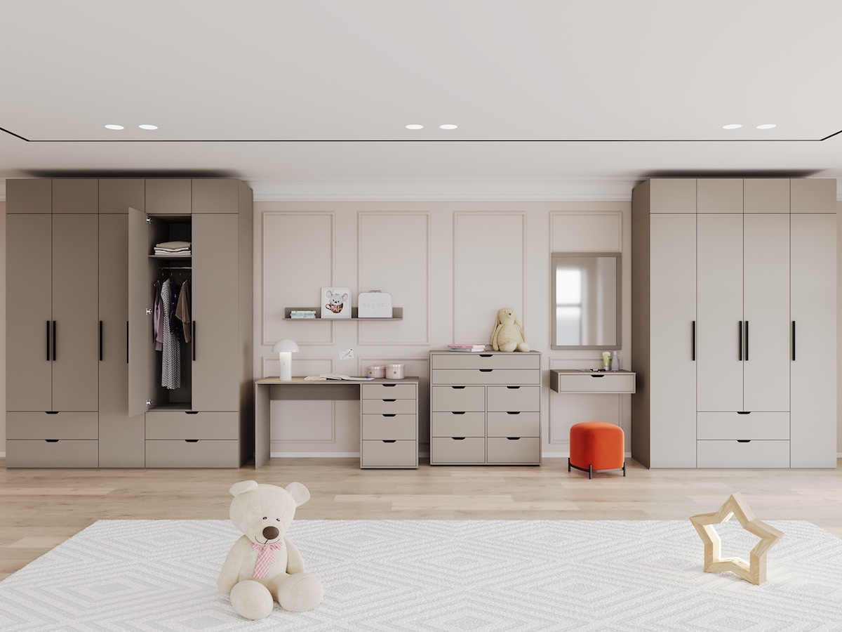 Шкаф распашной Даллас ,двухдверный ,серый  
